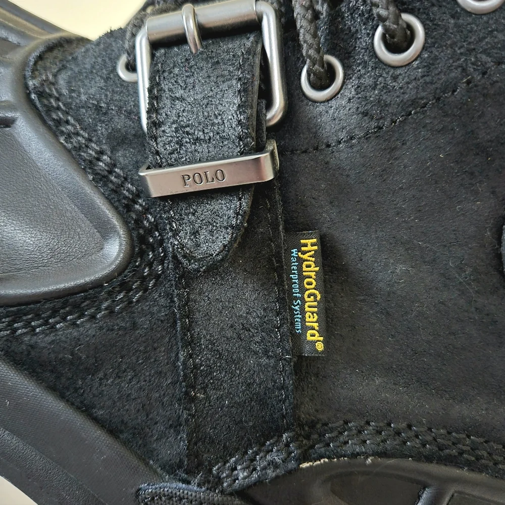NWOB POLO RALPH LAUREN Men's   Black Waterproof Leather-Suede  Boots Size:11 - Picture 3 of 13
